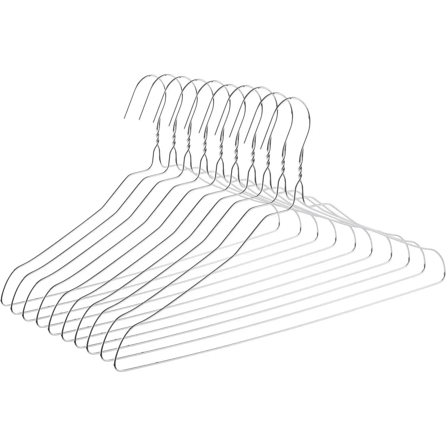 Metal Wire Hangers, 10 Pack, Silver, Slim and Space-Saving Clothes Hangers, Durable for Closet Organization and Garment Storage