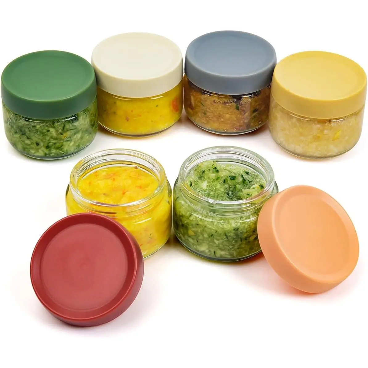 6pk 2 oz Thick Wide-Mouth Glass Kitchen Canister Dressing Containers - Airtight Sauce Jars for Salad Dressing, Dip, Condiment Storage, To-Go Lunch Box Accessories, Dishwasher Safe