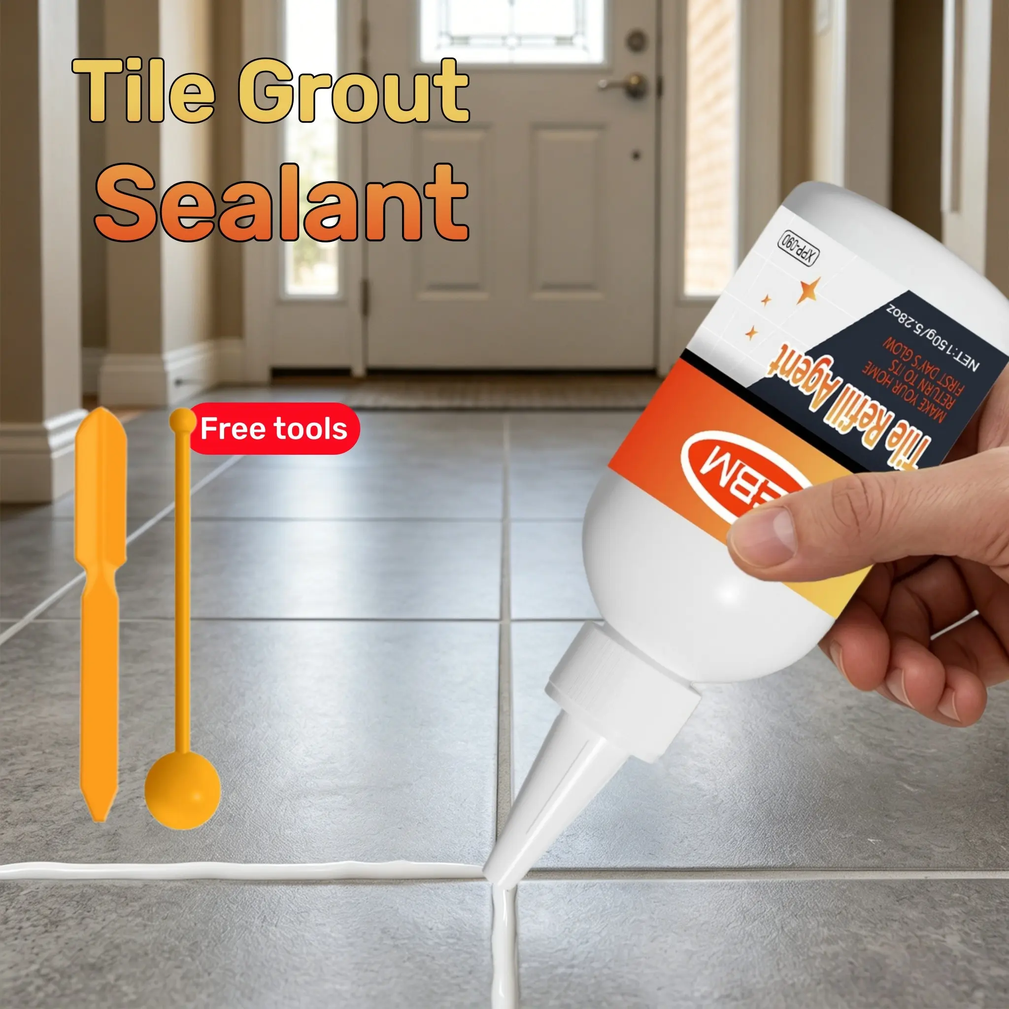 Quick-Dry Tile Grout Sealer, Fast Curing, Waterproof, Anti-Stain, Crack-Resistant, DIY Friendly, 150g Kit, Bathroom, Floor, Wall, Window Edge, Toilet, Sink Seal, Leak Proof Seal, Waterproof Sealing Coating
