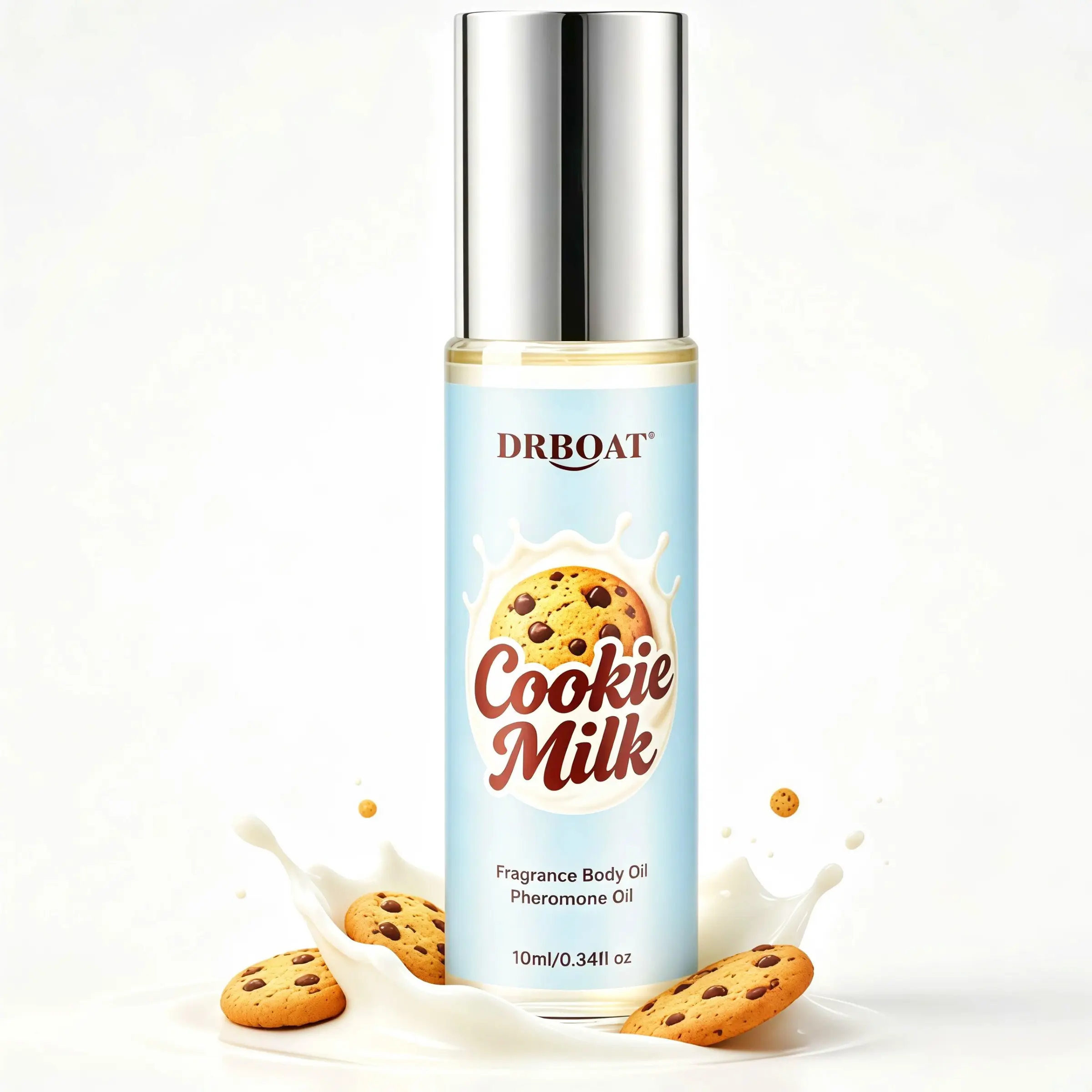 Cookie Milk Pheromone Oil - Rich 10ml Roll-On Perfume Oil，Dulcet Lactonic Decadent Eau De Toilette，Mesmerizing Fragrance Body Oil, For Daily Use, Convenient for Travel.