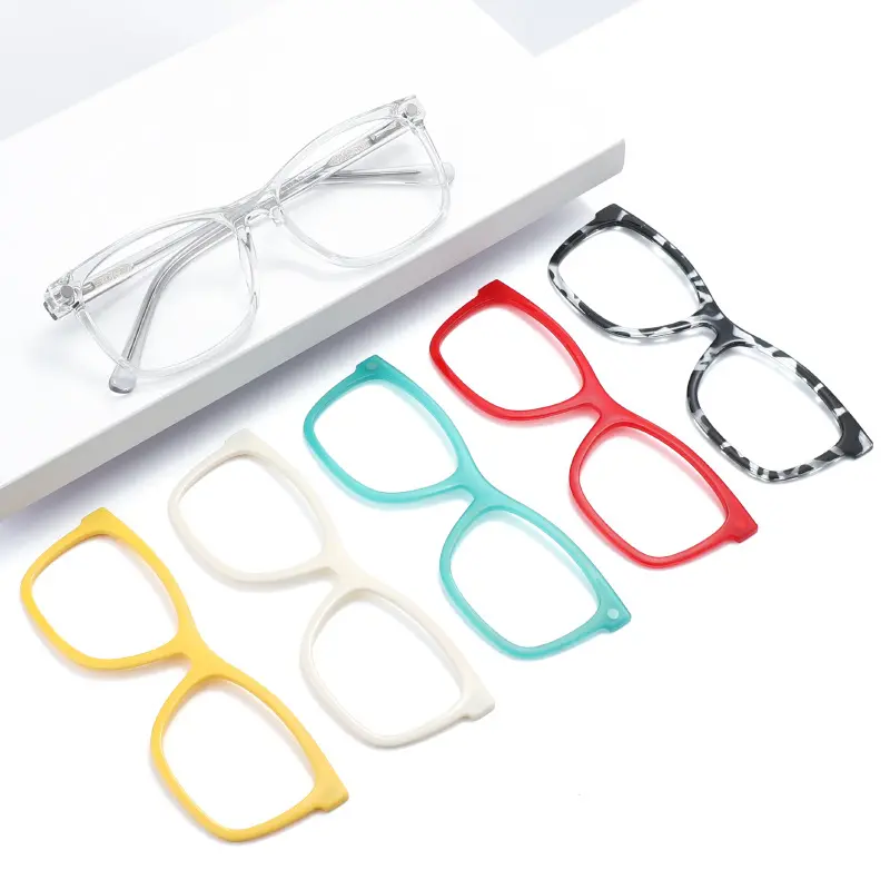 Women's Floral Magnetic Eyewear Frames Set, New European-American Cross-Border Style, Multi-Color Interchangeable TR Box Mirror Frames, Internet Celebrity-Inspired Design