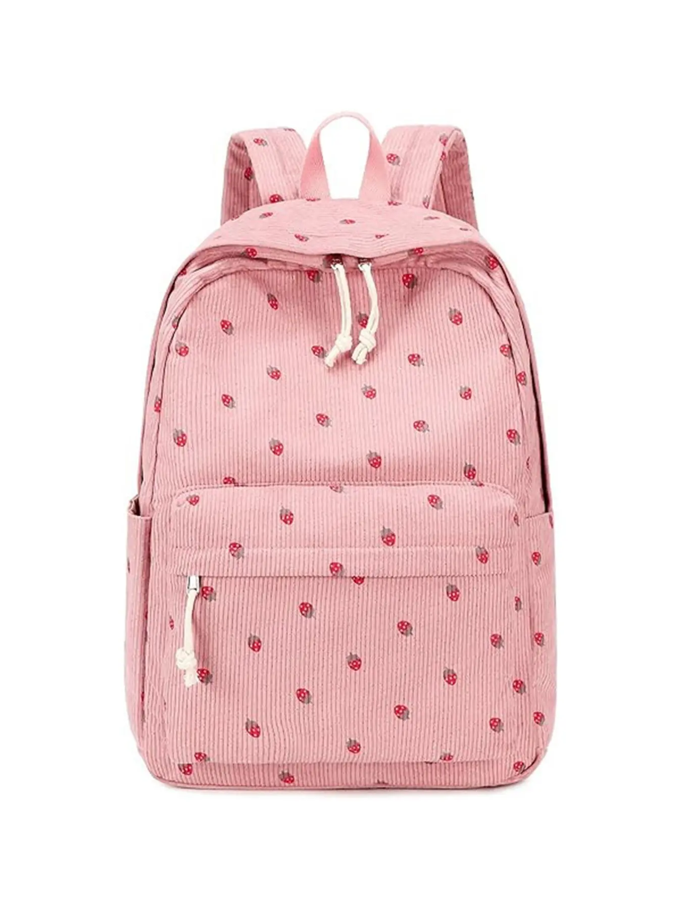 Teenage Girl Backpack, Elementary High School Plaid Strawberry Print Computer Bag, Dual Shoulder Bag for Girls, Stylish and Practical Design