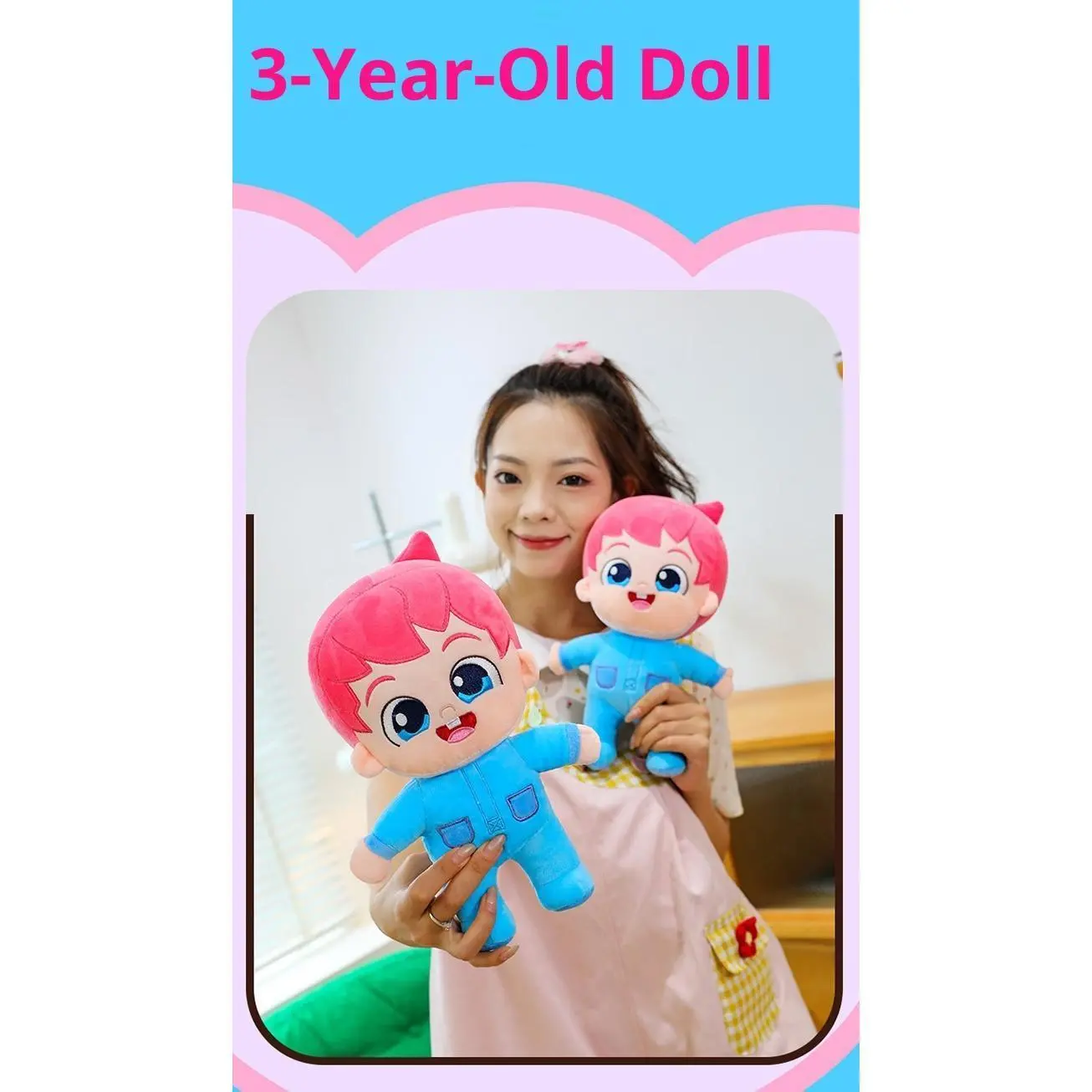 Bebefinn Plush Doll - Cute Soft Stuffed Animal Toy for Baby Kids Cuddly Sleep Companion Bedtime Soothing Security Gift