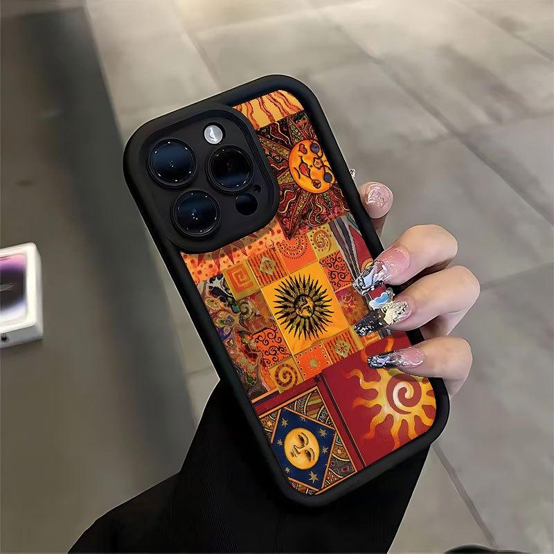Phone case: Angel Eyes Soft Groove Luxury Thickened Anti Fall Panthera Pardus Phone Case with Sun Pattern UV Printing Matte Phone Cover 360 Degree Full Protection for iPhone 17 E Air Pro ProMax iPhone16 15 14 Plus 13 12 Mini 11 X XS XR