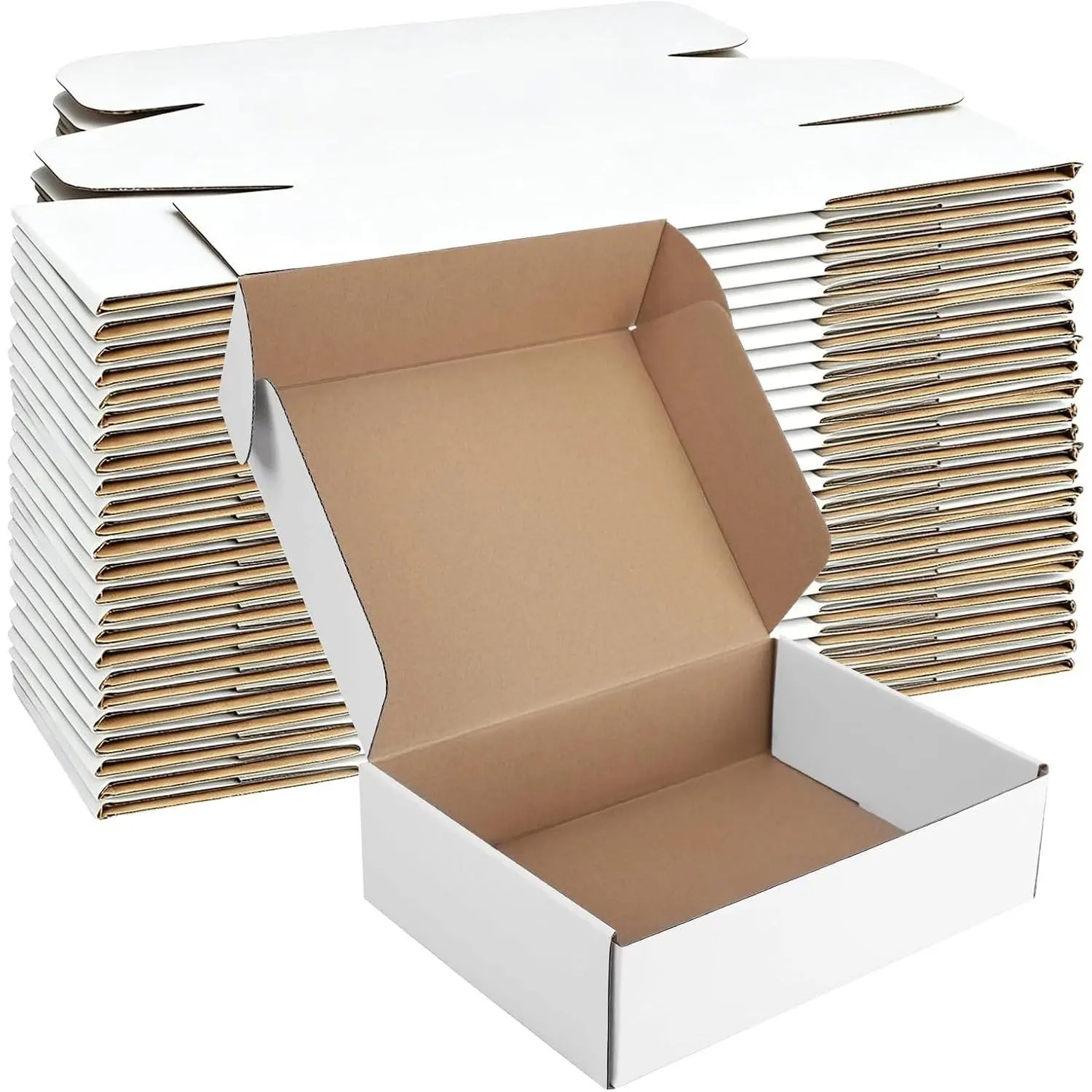 12x9x4 Inches Shipping Boxes Set of 25, White Corrugated Cardboard Boxes, Mailer Boxes for Small Business