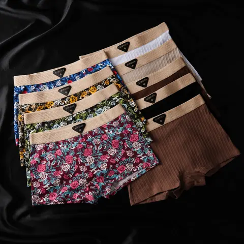 9 Pcs Biweier Women's Colorblock & All Over Print Cotton Boyshorts, Casual Panty, Soft Comfortable Fabric, Slim-Fit, Casual All-Season for Indoor Wear, Ideal Gifts