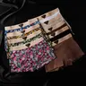 9 Pcs Biweier Women's Colorblock & All Over Print Cotton Boyshorts, Casual Panty, Soft Comfortable Fabric, Slim-Fit, Casual All-Season for Indoor Wear, Ideal Gifts