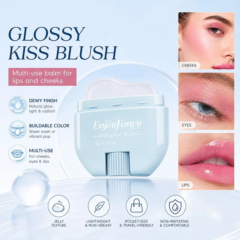 Dreamy Gloss Blush Stick, Multi-Use for Cheeks, Eyes, Lips, Moisturizing, Natural Radiance, Daily Makeup, Portable, Hydrating Beauty Product