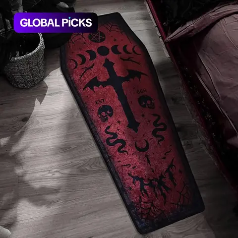 Gothic Style Skull Cross Pattern Floor Mat, 1 Count Punk Style Reflective Floor Carpet, Decorative Indoor Area Rug for Home Living Room Bedroom, Bedside Rug, Home Decorative Rugs, Room Decoration Rug, Halloween #GLOBAL PICKS