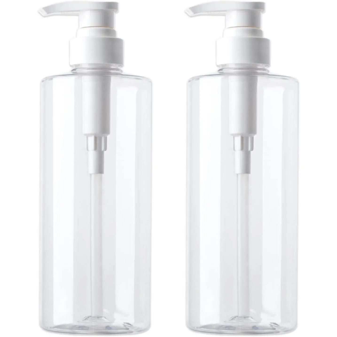 Hand Soap Dispenser Plastic Pump Bottles with Waterproof Label for Bathroom Kitchen, Empty Refillable Liquid Container, 20 oz Clear 2 Pack