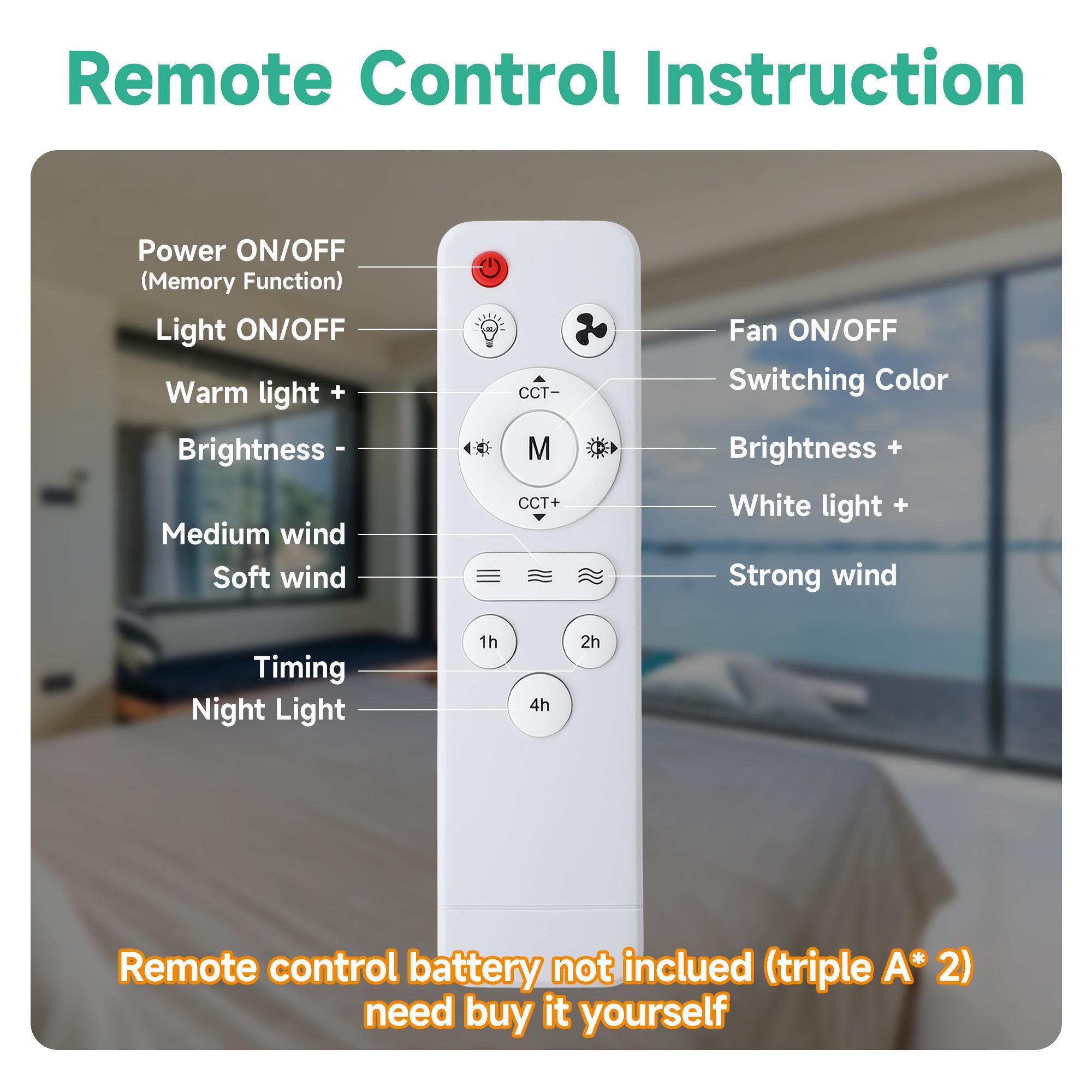 30w Ceiling Fan Light with Remote Control, Pure Copper Dc Motor, Quiet Operation, Reversible Direction, Adjustable Lighting, Suitable for Bedroom/garage, Home Decor Lighting