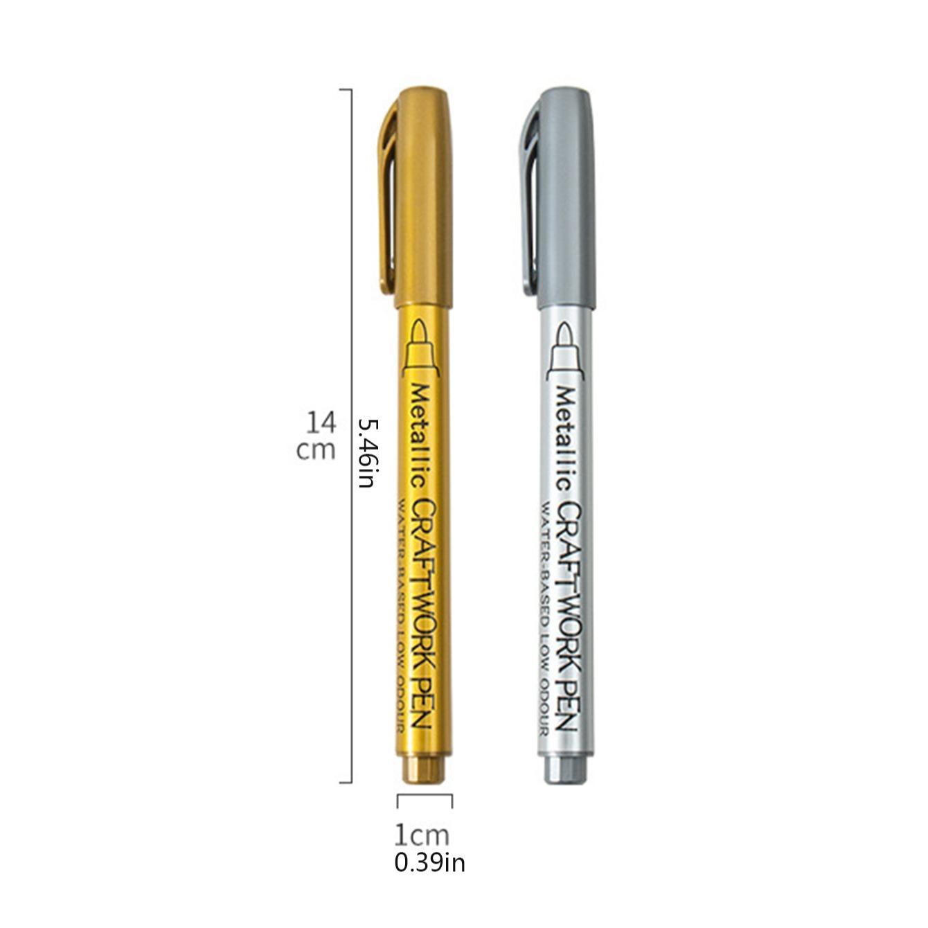 2 Pack & Silver Color Markers Set, Metal Sign Pen, Art Pen Ideal for Valentine's Day Cards and Holiday Decorations