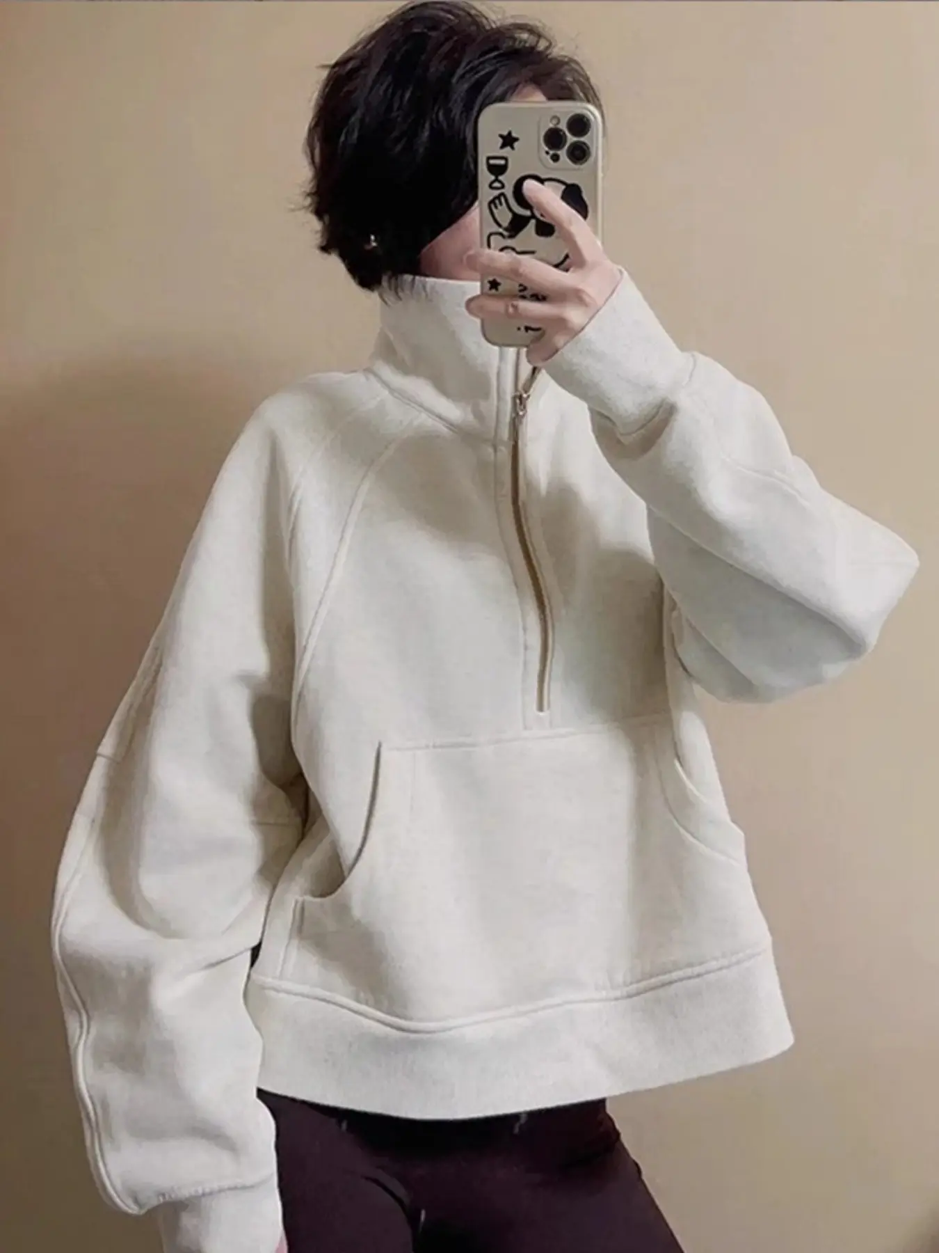 Women's Loose Fit Fall Winter Sweatshirt, Fleece Lined Warm Yoga Jacket, Outdoor Sports Top, Comfortable Casual Wear