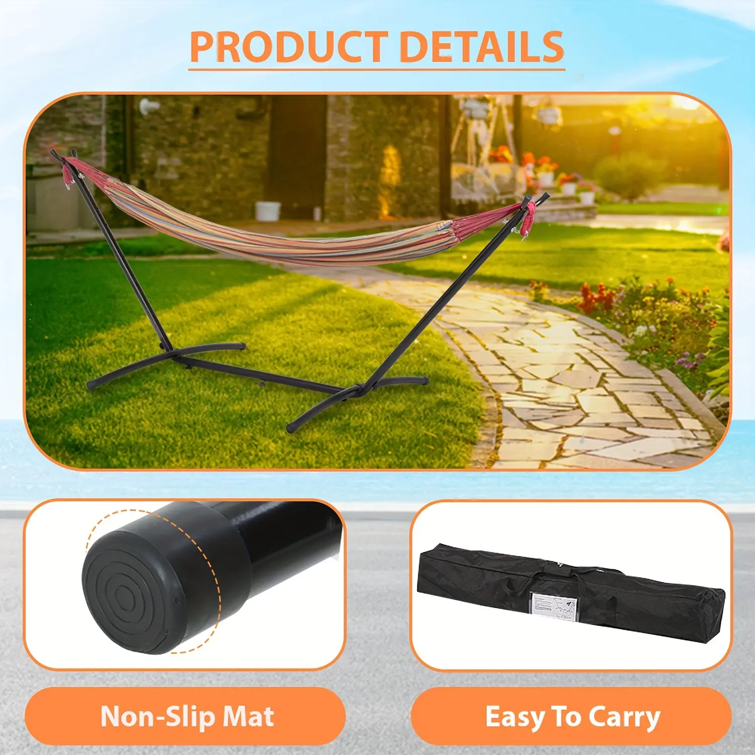 Hammock Stand Portable Heavy Duty Hammock Stand Portable Steel Stand for Outdoor Patio or Indoor with Carrying Case