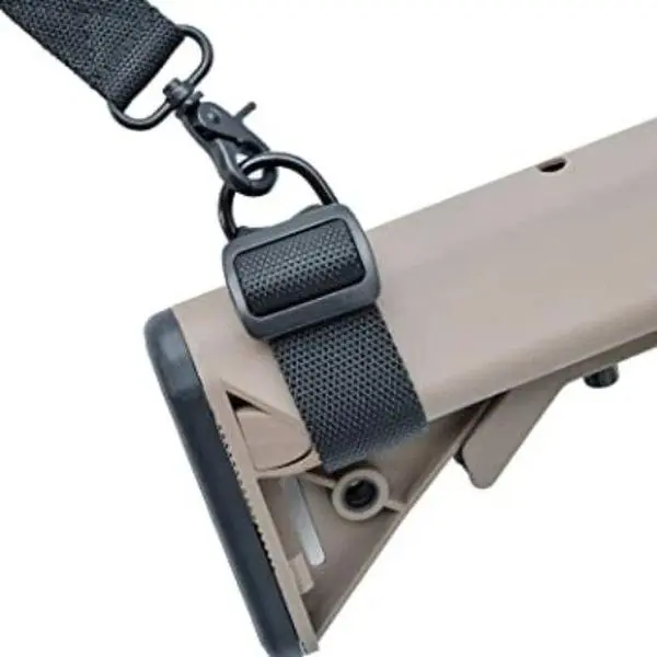 Ambidextrous 1x Tactical Buttstock Sling Adapter - Heavy-Duty Metal D-Ring Loop, Universal Fit Hook, Shoulder Strap Attachment for Hunting Shooters’ Tactical Accessories