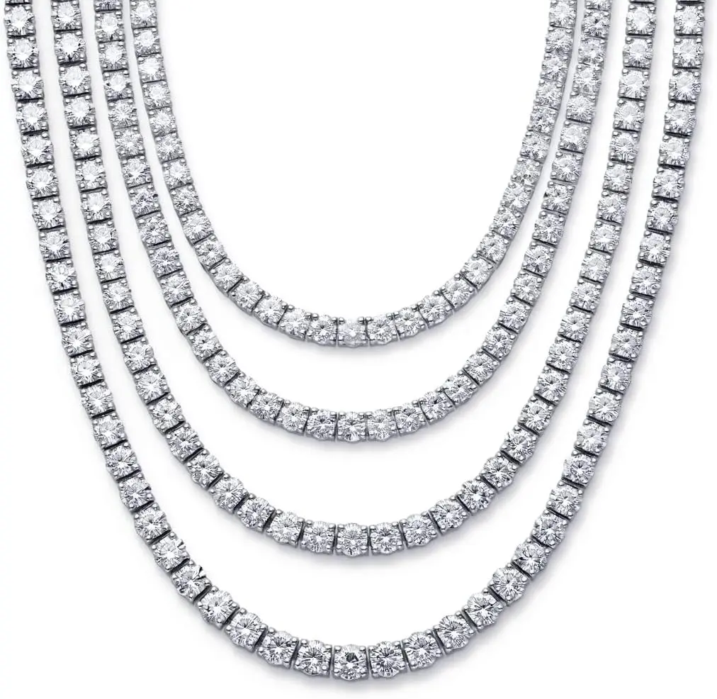 ZIIYONG Women's Sterling Silver Tennis   Statement fashion neckalce   - 4mm/5mm Options, 45-55cm Length, Suitable for Everyday Wear gift for her couples necklace