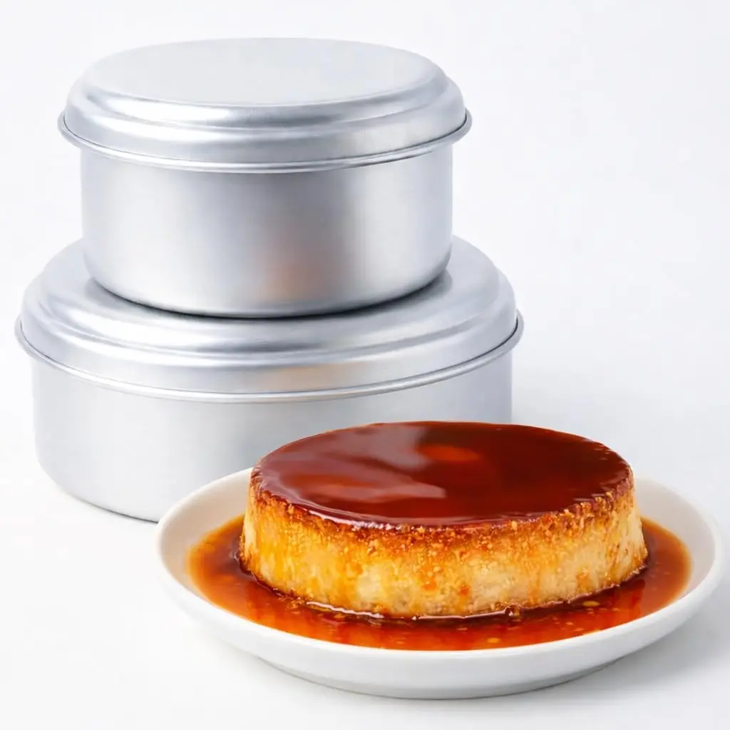 Quesillera Venezolana con Tapa Molde 2-Pack Flanera, Traditional Aluminum Flan Mold with Lid for Quesillo, Cheesecake, Caramel Flan & Pudding Two (2L & 1.2L)