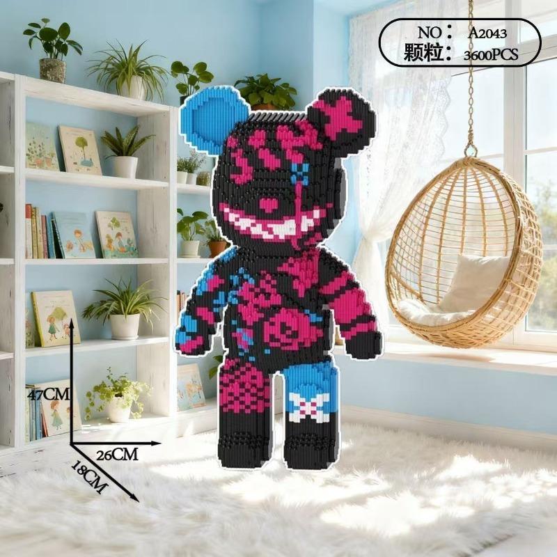 Travel in space Skull bear building block toy boys and girls brain birthday gift ornament space