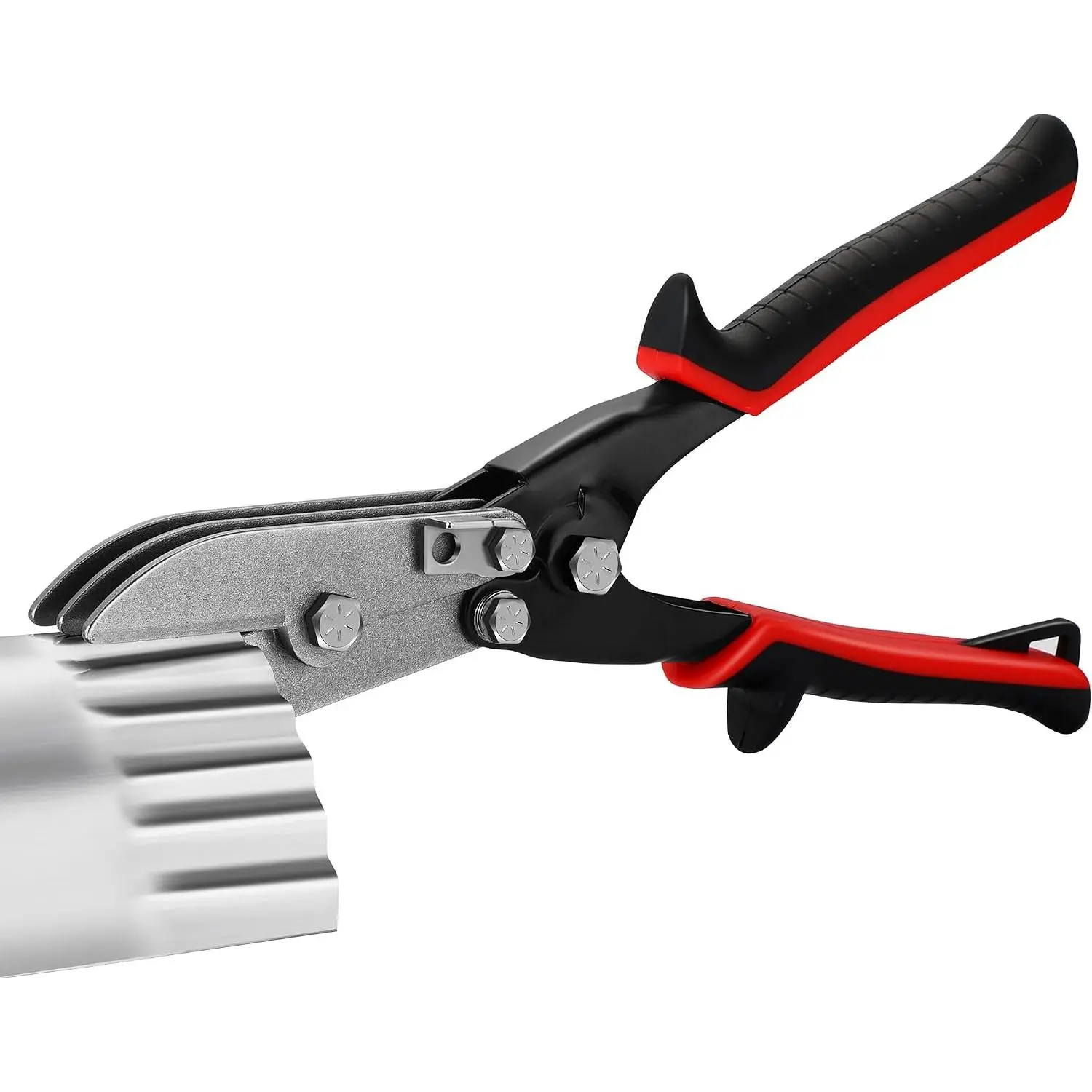 GJANSH 5 Blade Sheet Metal Crimper, 10.5 Inch Duct Crimping Tool for 24-28 Gauge Sheet Metal, HVAC Duct Work, Gutter Crimper for Downspout, Stove Pipe and Venting Work, Safety Lock, Black
