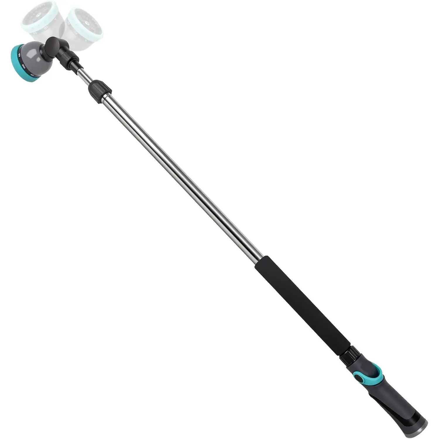 Telescoping Watering Wand with Thumb Control, 37-55 Inch Garden Hose Nozzle | 9‑ Leak‑Proof Extendable Metal Wand with 180° Pivot  – Ideal for  Baskets, Shrubs, Patio & Auto Cleaning