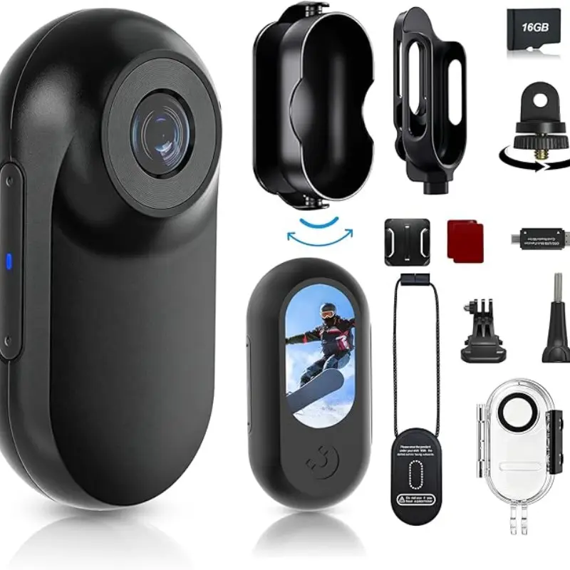 1080P Mini Sports Camera, Waterproof Housing for 20m Dive, Ultra-Light 26g Underwater Cam, Helmet Bike Motorcycle Cam, Outdoor Adventure Gift