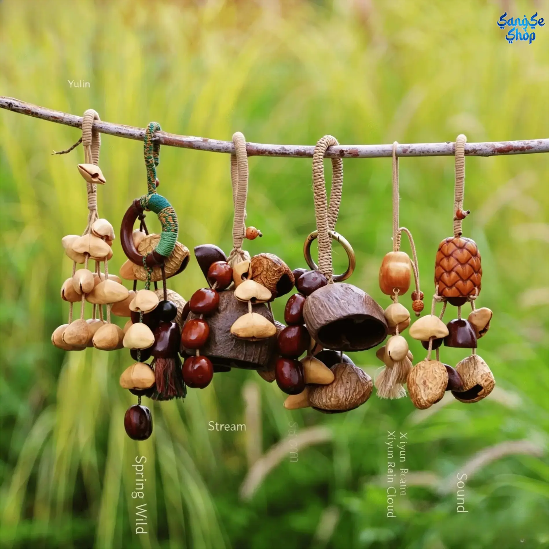 Natural Plant Seed Pod Hand Shaker Bell, Boho ASMR Sound Healing Instrument, Handmade White Noise Percussion Rattle, Portable Meditation Chime for Yoga, Sound Bath, Relaxation, Stress Relief, Mindfulness Rituals & Home Decor