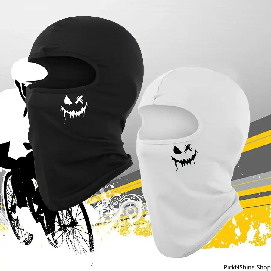 Unisex Graffiti Print Full Face Balaclava Ski Mask - Ice Silk, Cooling, Breathable, Sun-Protective, Windproof - Full Face Mask for Cycling Hiking, Motorcycle Ride