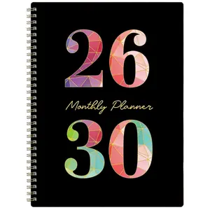 2026-2030 Monthly Planner/Calendar - January 2026 to December 2030, 5-Year Monthly Planner, Black Cover with Colorful Fonts, Diary, Yearly & Daily Planning, Monthly Tabs, 60-Month Calendar, 5.5 x 8.3 inches, Thick Paper, Elastic Cover, Durable Double Wire