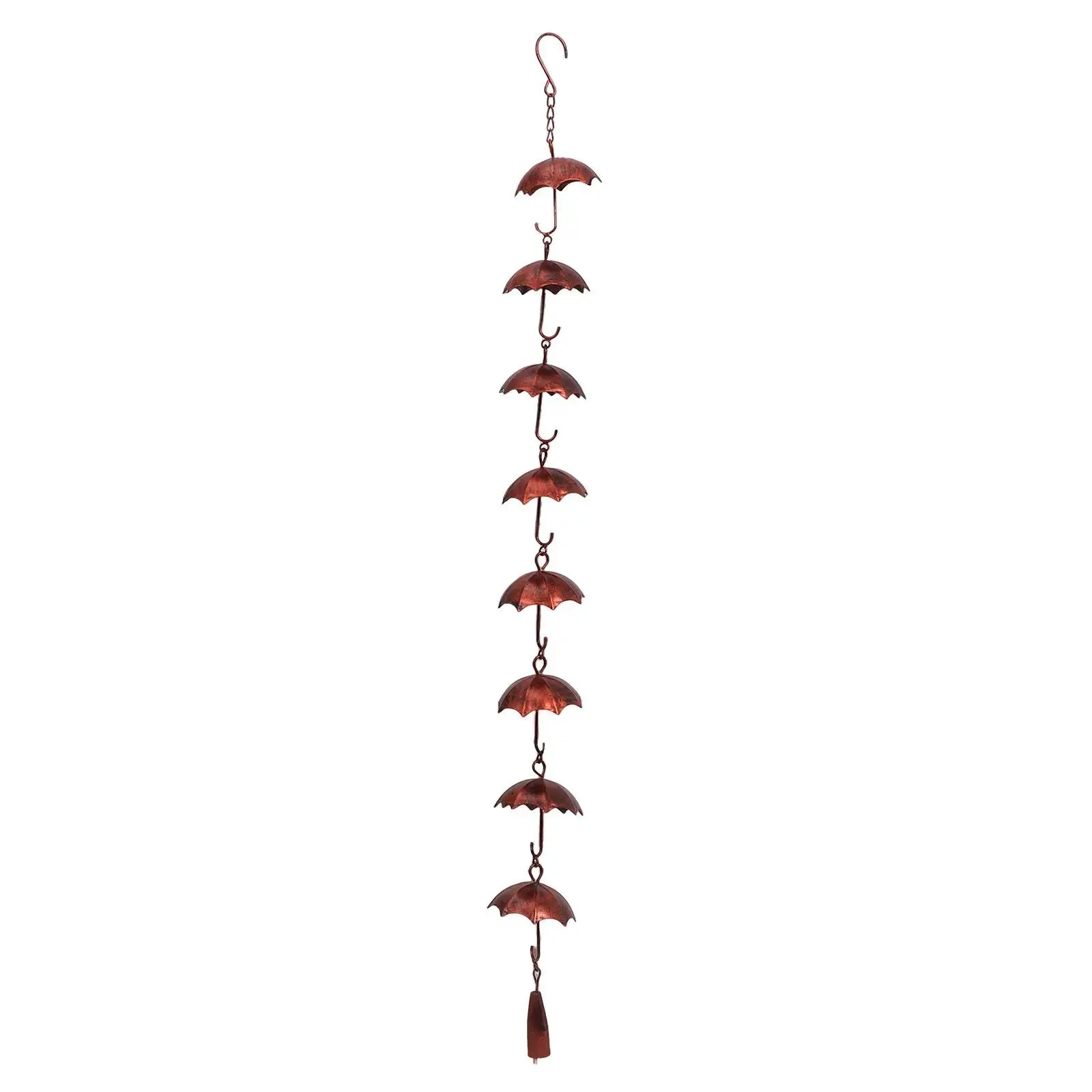 Rain Chains 40.28 Inch Vintage Bell Carbon Steel Downspout Replacement Decorative Wind Chime for Garden Temple Decor Conveys Water Durable Easy Installation