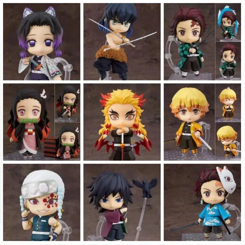 2026 new hot item  Selling 10cm Demon Slayer Q-Version Nendoroid Action Figure Model Kamado Tanjirou Nezuko Inosuke Zenitsu Anime Toys Gifts