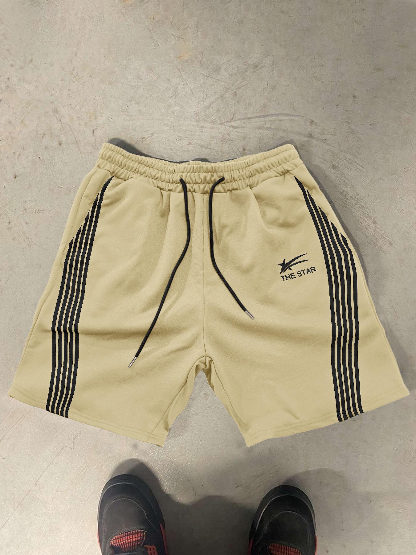 Unisex Letter Graphic Track Shorts, Regular Fit Casual Street Comfy Breathable Shorts for Summer, Unisex Bottoms for Daily Wear