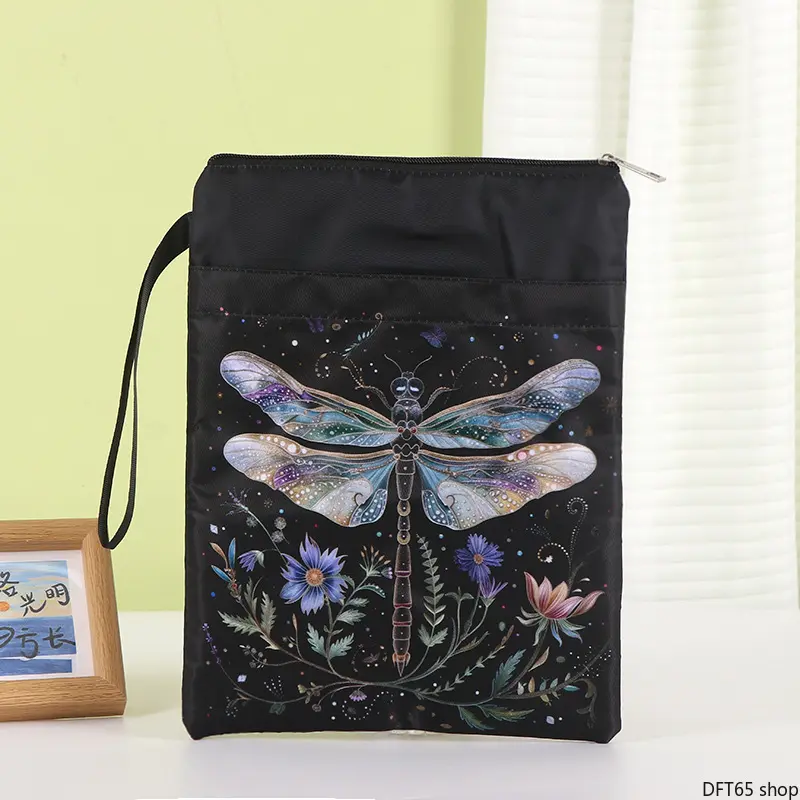 Gothic Pattern Zippered Book Sleeve Durable Washable Polyester Fabric Customized Inner Space Standard Size For Paperbacks Storage For Daily Reading Book Lovers Classmates Teachers Portable Lightweight Protective Book Cover Accessory