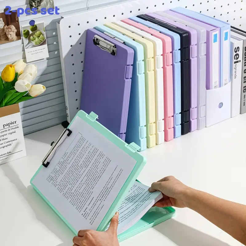 2 Pack Clipboard Folder with Storage Pockets Heavy Duty Document Organizer for Office School Home Letter Size Paper Clipboard Holder with Dividers for Teachers Students Flyers Exam Forms