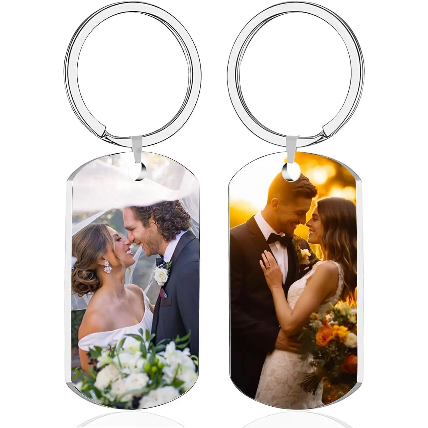 Custom Photo Keychain, Double-Sided Personalized Keyring with Custom Text & Logo, Gift for Dad Boyfriend MenGift.