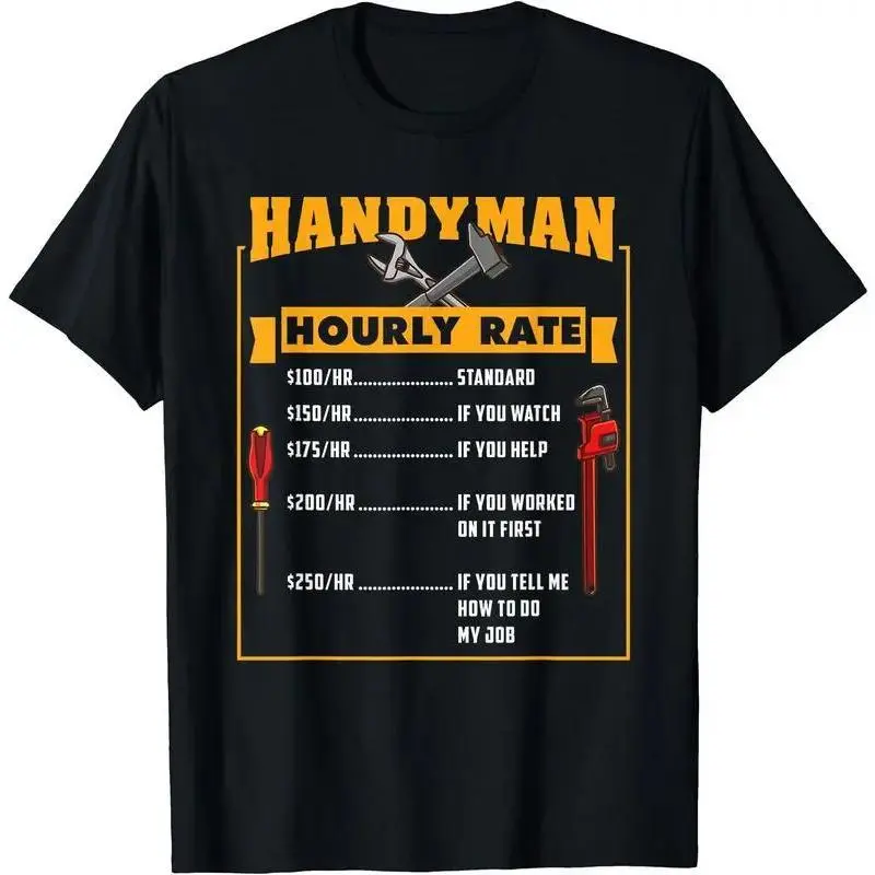 Handyman Hourly Rate Gift For Handyman Dad T-Shirt  Black-Hoodie-front Black-Sweatshirt-front