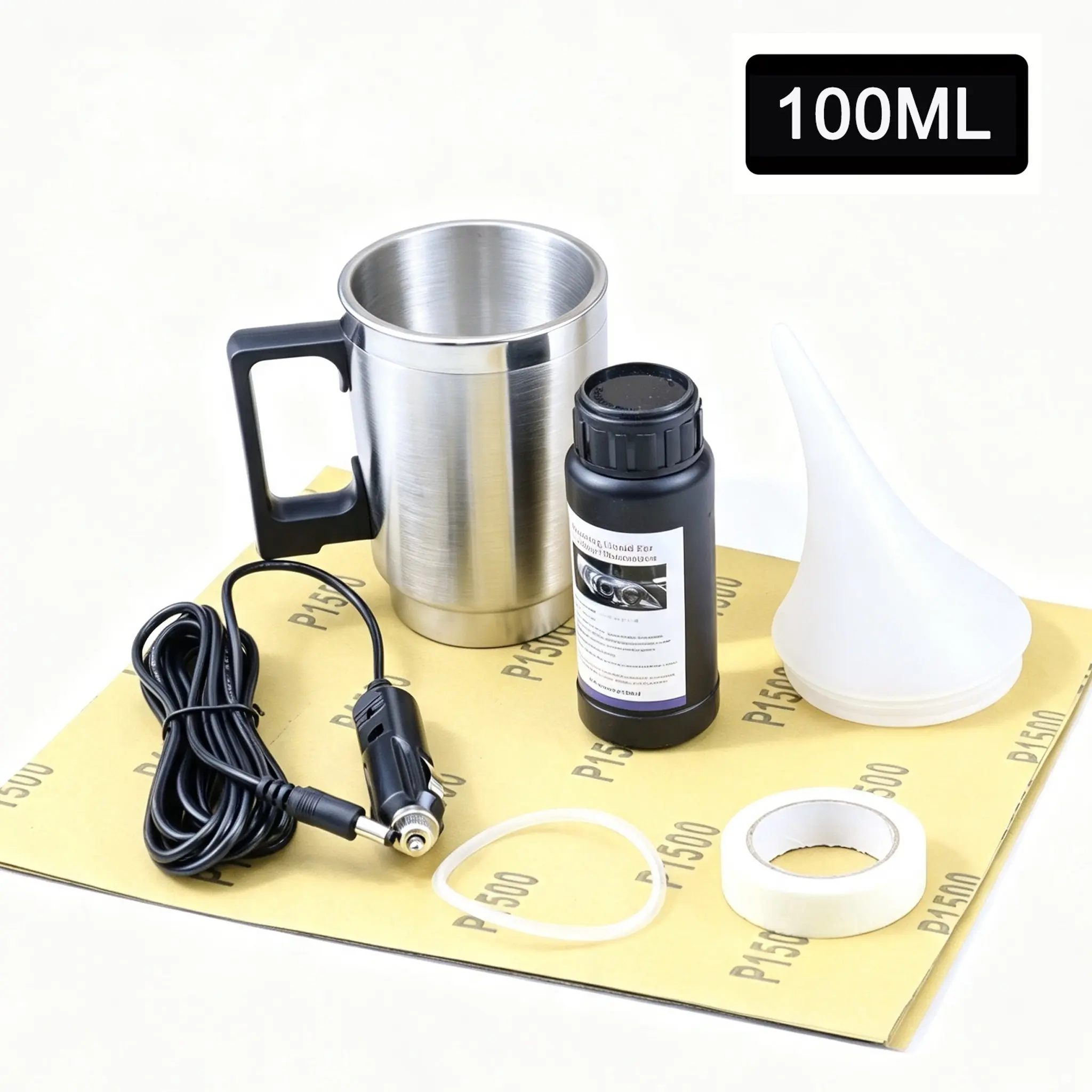 100ML Car Headlight Restoration Kit, Yellowed Lens Repair Liquid, Front Light Fixing Set, Vehicle Maintenance, Compact Design, Quality Material