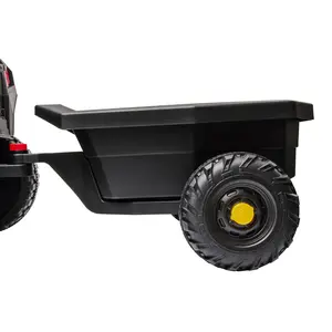 Trailer for 12V Ride On UTV, 4-Wheel Spring Suspension, LED Lights, Music, Compatible with Kids Electric Powered Wheel Vehicle for Toddlers (Only Trailer) ﻿