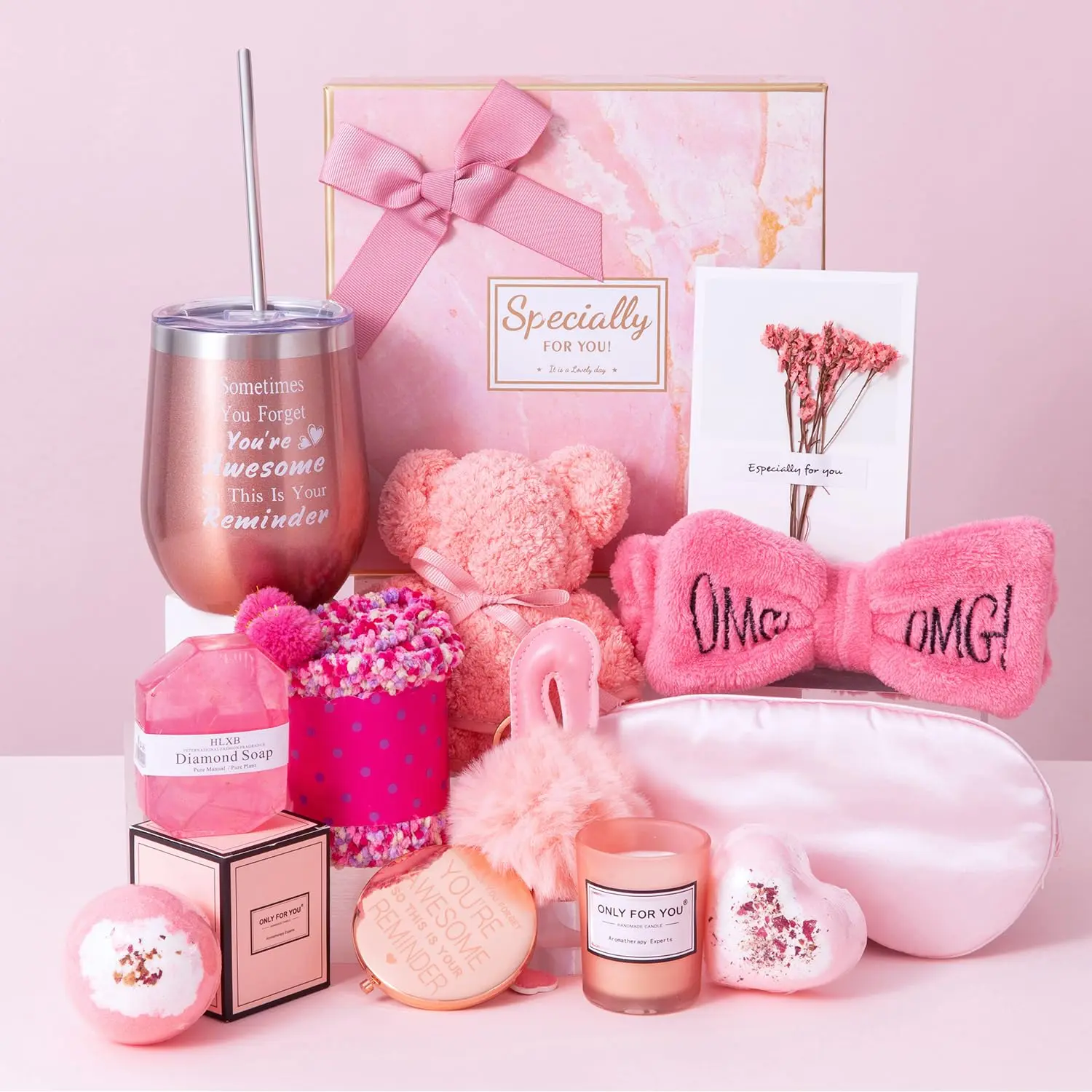 Gifts Basket for - for,Gifts Set Contains 13 Items Female Gift Ideas,Relaxing Care Package Self Care Gift Box for Mom Wife Bestie Sister