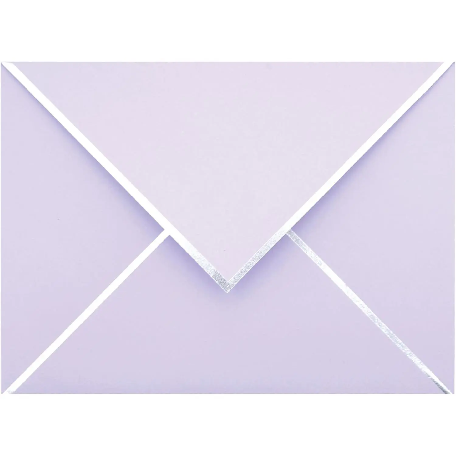 A7 Envelopes - V Flap Foil Border Luxury Mailing Envelopes for 5" x 7" Cards - for Wedding, Invitations,  Shower, Photos, Graduation, Birthday, Bridal Shower - 5.25" x 7.25" (Lavender)