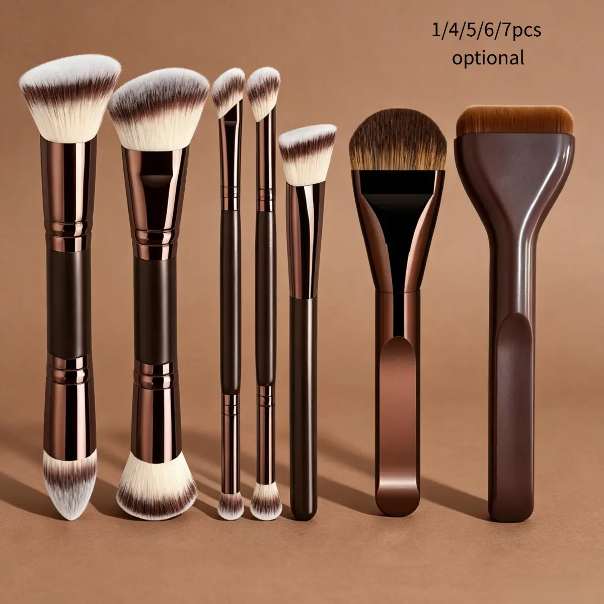 Double-Ended Makeup Brush Set, High-Quality Synthetic Fiber, Foundation Concealer Blush Highlighter Eyeshadow Brow Brush, Professional Beauty Tool
