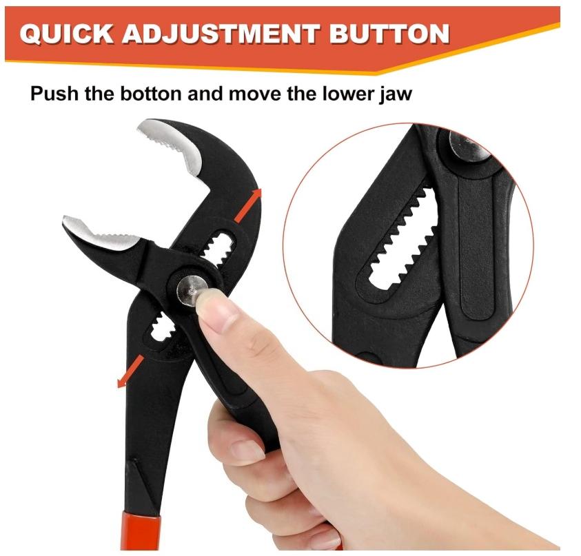 fathersdaygift Groove Joint Pliers 4/5/7 Inch with Fast Adjustable Pliers V-Jaw Tongue and Groove Pliers Wrench for Water Pump,Home Repair,Plumbing,Gripping,Nuts,Bolts,Pipe,Fittings