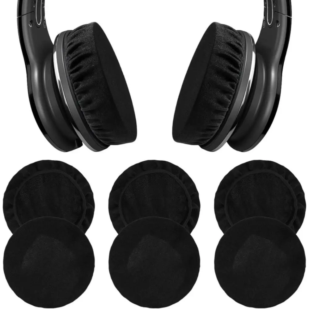 6-Pack Washable Reusable Ear Pads, Elastic Sweatproof Ear Cushions, Audio Accessory, Compatible with 3.54-4.33 Inch Headphones, Ideal for Fitness/gaming
