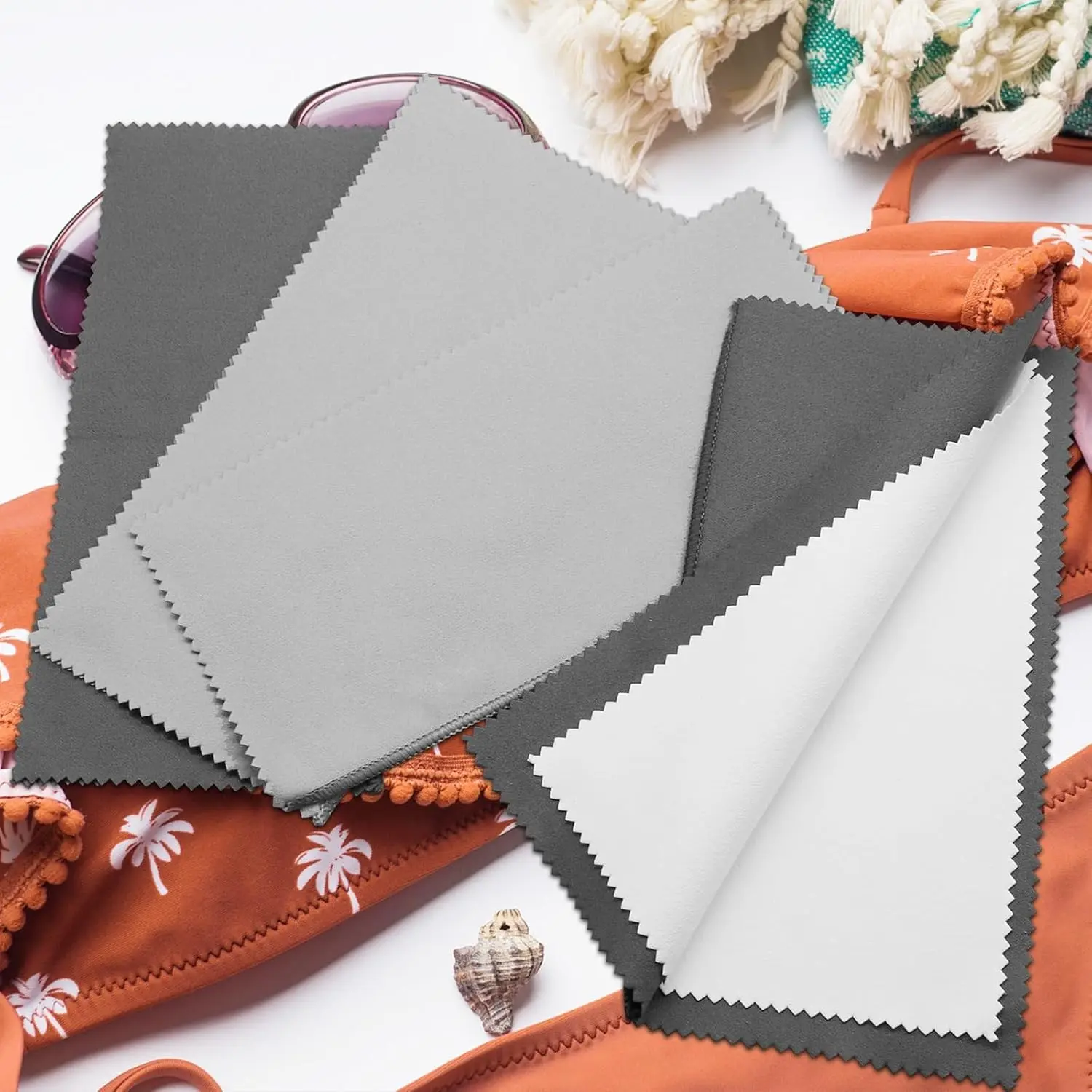 4Pcs Double-Sided Silver Polishing Cloth, Silver Jewelry Cleaner Cleaning Cloth for Sterling Silver Gold Platinum Jewelry, Keeps Your Jewelry Shining Bright