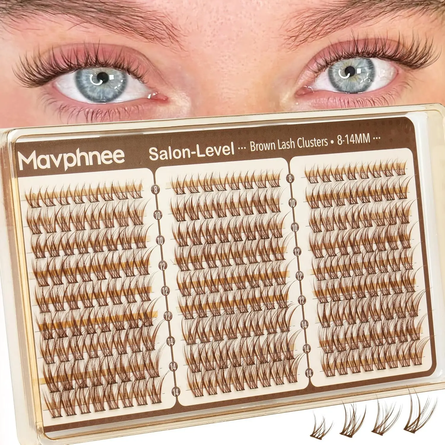 216 Pcs Eyelash Clusters, 8-14mm Feathery Natural Realistic False Lashes, D Curl, Mixed Length, Easy to Use, Daily Wear, Natural Look, Fluffy False Eyelashes