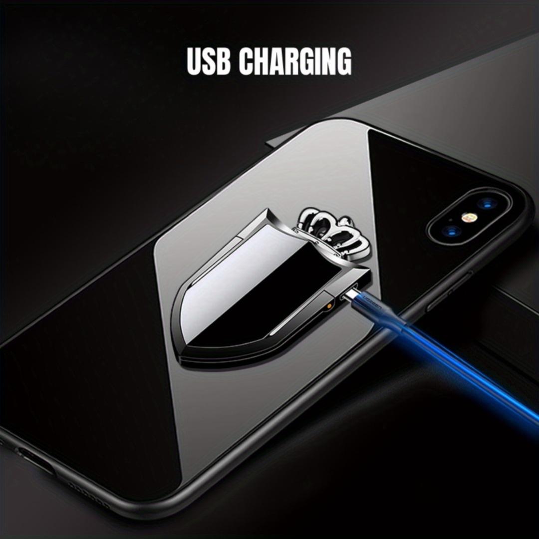 Electronic lighter with mobile phone holder, USB fast charging, multi-function tungsten windproof lighter, outdoor use, gift box packaging, perfect gift