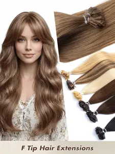 50pcs Human Hair Extensions Flat Tip Hair Extensions 12-22inch Straight Human Hair Keratin Extensions Invisible F tip Invisible High Quality Natural Looking For Thin Hair wedding Daily Used for Party Real Human Hair Straight Concert