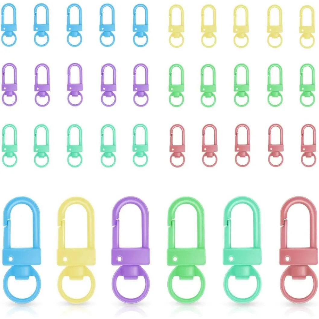 36 count 6 Colors Metal Swivel Lobster Claw Clasps with Key Rings  Clasps Swivel Lanyards Trigger Snap Hooks Strap for Key Chain Findings Crafts Connector  Making DIY Accessories Bag
