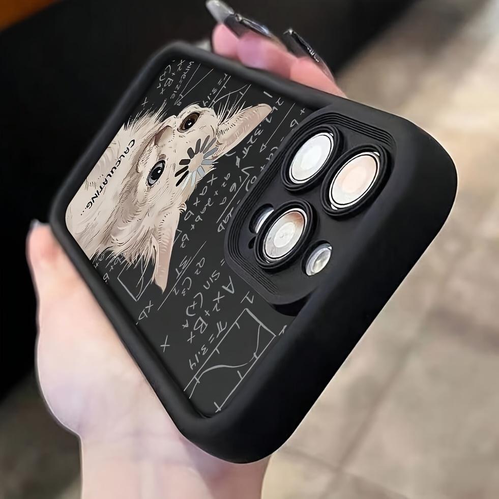 [Thinking Cat Transparent Phone Case] Thinking Cat Shockproof Black Matte Full Coverage Anti-drop Phone Case Compatible with Apple 16PROMAX / 16PLUS/ 16PRO/ 16/ 15PROMAX / 15PLUS/ 15PRO/ 15/ 14PROMAX / 14PLUS/ 14PRO/ 14PRO/ 13PROMAX / 13PRO/ 12PRO/ 12 11P