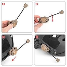 Tactical Helmet Light with White Red IR LED Task Lamp, Military Helmet Accessories Mount for Mich Fast Helmet Molle System Picatinny Rail, Survival Signal Light for Outdoor Hunting