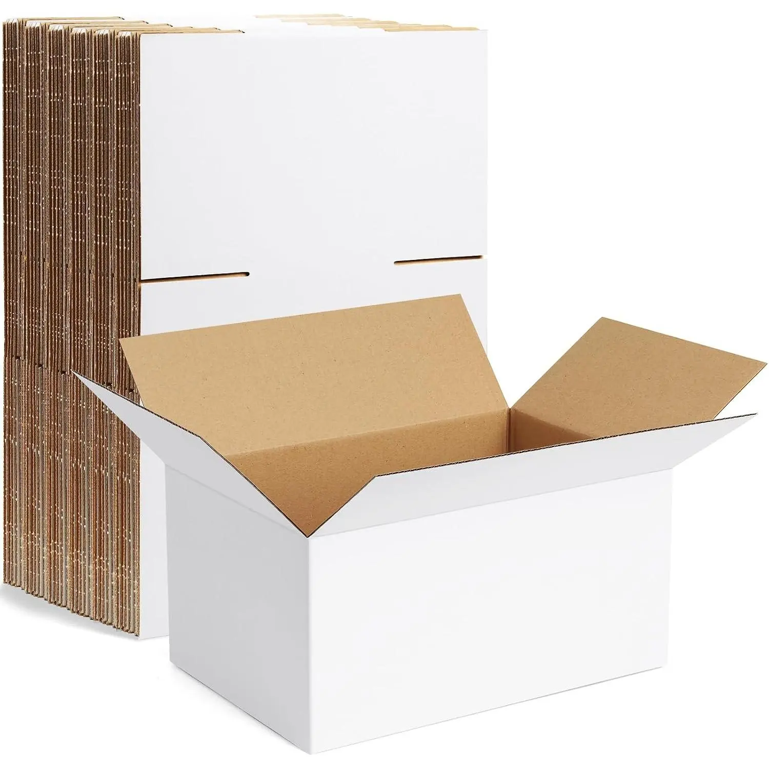 10 Pack 10x7x5 Inch Small White Corrugated Shipping Boxes, Mailing Boxes for Small Business Packaging Bulk